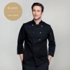 fashion Europe America design short/ long sleeve stand collar men cook coat chef uniform Color black long sleeve