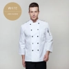 fashion Europe America design short/ long sleeve stand collar men cook coat chef uniform Color white long sleeve
