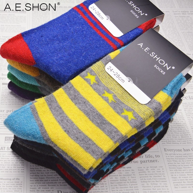 thick angora wool blends men's ankle