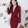 profession design secretary office lady skirt suits uniform BLKE 1506 Color wine skirt suits