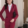 profession design secretary office lady skirt suits uniform BLKE 1506 Color wine pant suits