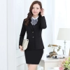 long sleeve office lady uniform women suits ((blazer + skirt+vest+shirt +corsage))