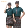 twill hem coffee Dessert waiter uniform set apron shirt