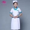 long sleeve women nurse coat jacket lab coat Color white green collar short sleeve