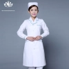 long sleeve women nurse coat jacket lab coat Color white green hem long sleeve