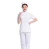 fashion summer short sleeve women nurse uniform (coat+pant) Color White