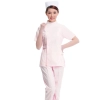 fashion summer short sleeve women nurse uniform (coat+pant) Color Pink