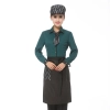 Europe restaurants coffee bar waiter waitress uniform wholesale Color women blackish green