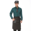 Europe restaurants coffee bar waiter waitress uniform wholesale Color men blackish green