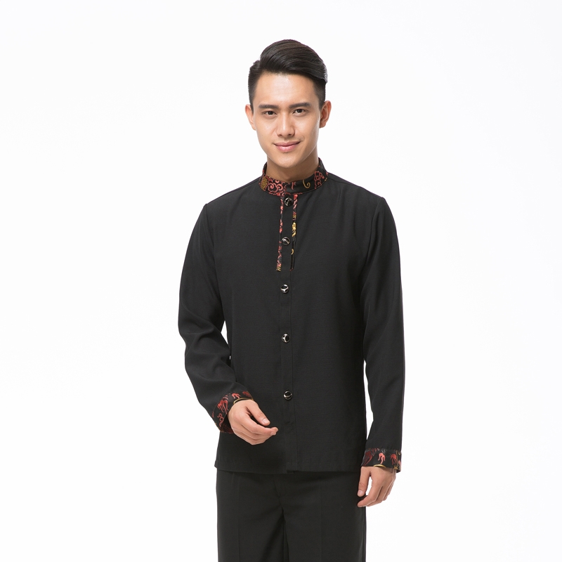 waiter uniform shirts dragon print apron