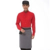 horse print  waiter uniform shirts and apron Color men red