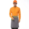 horse print  waiter uniform shirts and apron Color men  orange