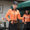 2022 short sleever stripes printing restaurants coffee bar waiter waitress uniform shirt