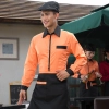 2022 short sleever stripes printing restaurants coffee bar waiter waitress uniform shirt Color orange men