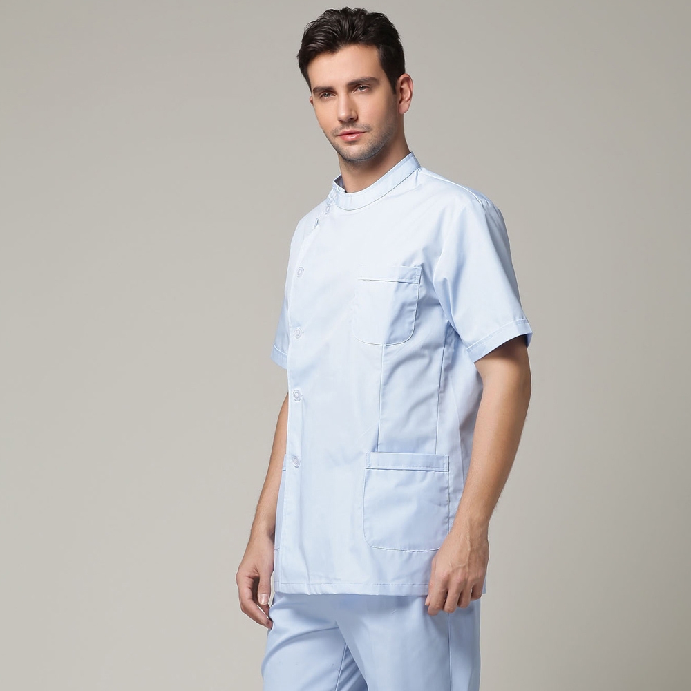 Europe side opening men nurse coat uniform Dentist jacket Factory Wholesale