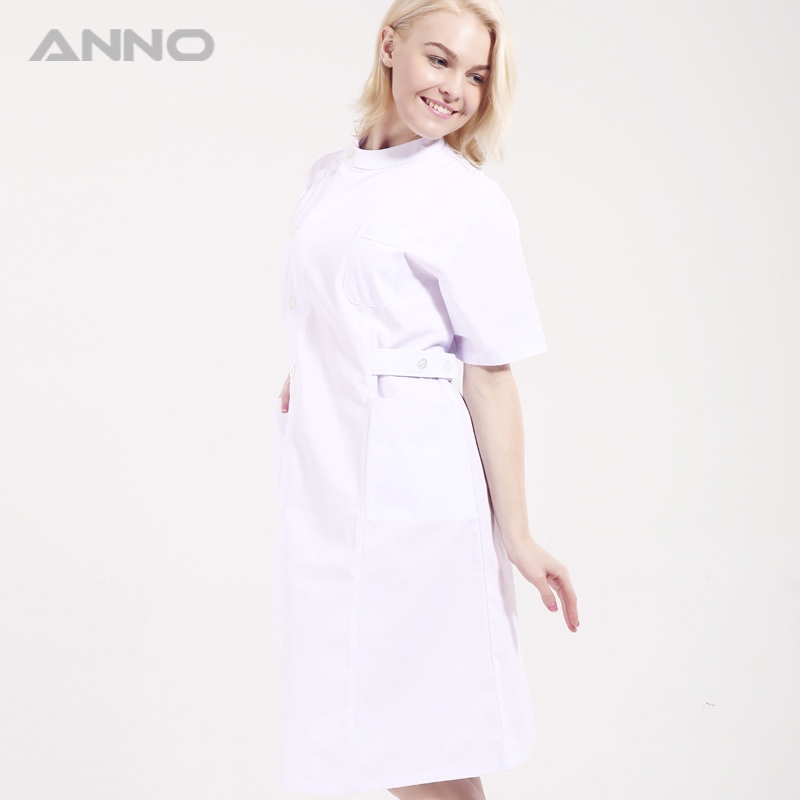 short sleeve stand-up collar medical care nursing uniforms coat