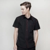 fashion waiter short / long sleeve shirt restaurant uniforms Color men short sleeve black