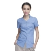 collarless clerk party waiter shirt waitress uniform Color women light blue