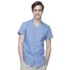 collarless clerk party waiter shirt waitress uniform Color men light blue