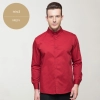 long sleeve solid color waiter shirt restaurant uniform Color men red