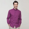 long sleeve button down collar waiter waitress shirt uniform Color men purple