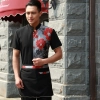 personality paint flower print waiter waitress uniform