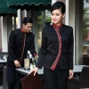curve front opening special waiter waitress blazer blouse Color women red hem