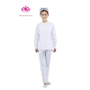 long sleeve right opening nurse ICU hospital uniform coat and pant Color women white suits