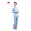 long sleeve right opening nurse ICU hospital uniform coat and pant Color women light blue suits