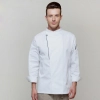 fashion right opening unisex chef pullover coat for restaurant kitchen Color long sleeve white