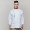 long sleeve side opening unisex chef  cooking uniforms for restaurant kitchen