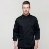 long sleeve side opening unisex chef  cooking uniforms for restaurant kitchen