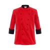 2022 new design zipper side opening estaurant hotel kitchen chef's coat uniform baker jacket wholesale Color Red