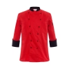 2025 new design zipper side opening estaurant hotel kitchen chef's coat uniform baker jacket wholesale Color Red