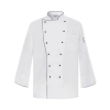 2025 new design zipper side opening estaurant hotel kitchen chef's coat uniform baker jacket wholesale Color white(only black button)
