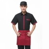 Classic Korea fashion high quality hotel workplace men women shirt uniform Color men short sleeve black