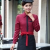 Classic Korea fashion high quality hotel workplace men women shirt uniform Color women long sleeve wine