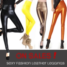 high waist sexy comfortable PU leather pant leggings