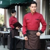 high quality long sleeve shirt uniform for waiter waitress Color wine waiter