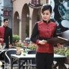 wedding formal style service staff blouse blazer uniform for waiter Color women wine