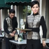 wedding formal style service staff blouse blazer uniform for waiter Color women sliver