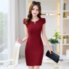 fashion Korea formal office lay work dress Color wine