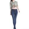 fashion design sexy high waist lycra denim women's female trousers jeans pencil pant