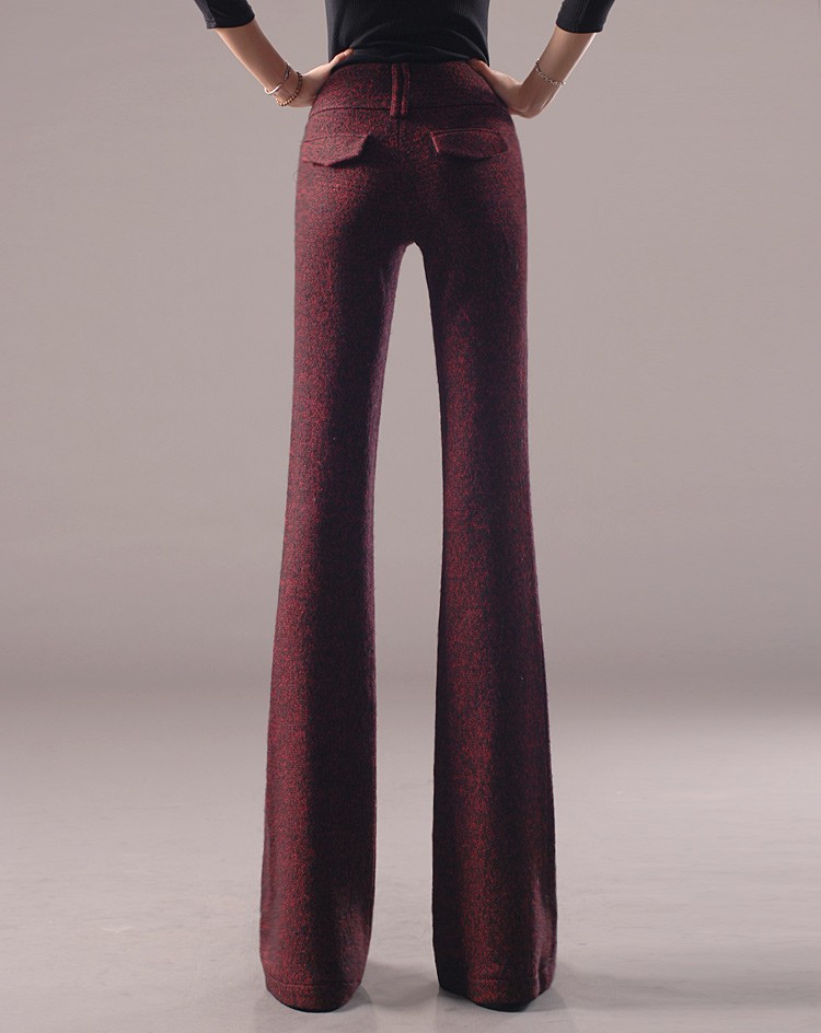 upgrade fashion wool comfortable women flared pant trouser