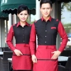 autumn black red patchwork hotel fast food restaurant workwear