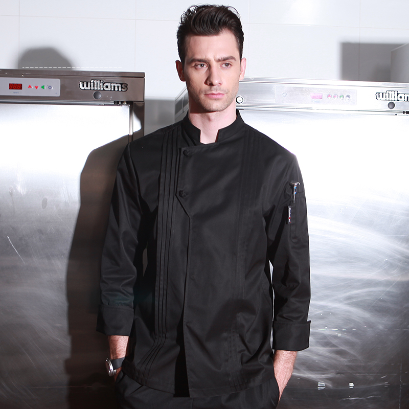 Italy design Pleated front restaurant chef coat jacket