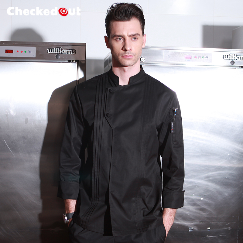 Nobal Pleated front design cook workswear chef coat jacket