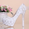 white flowers pearl rhinestone crystal diamond wedding shoes pumps