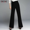 fashion bow belt office lady flare pant Color Black