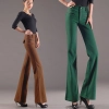 new woolen warm winter women's wide leg trousers flare pant